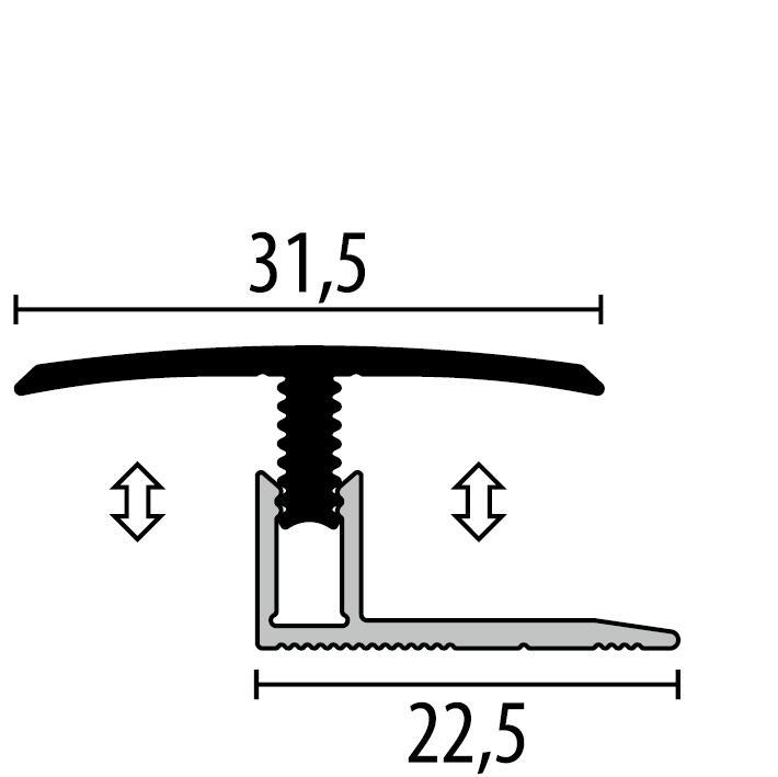 558 - Seuils de raccordement à clipser 31,5 mm 